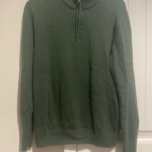 Sonoma Green Zip Up Sweater with Relaxed Fit